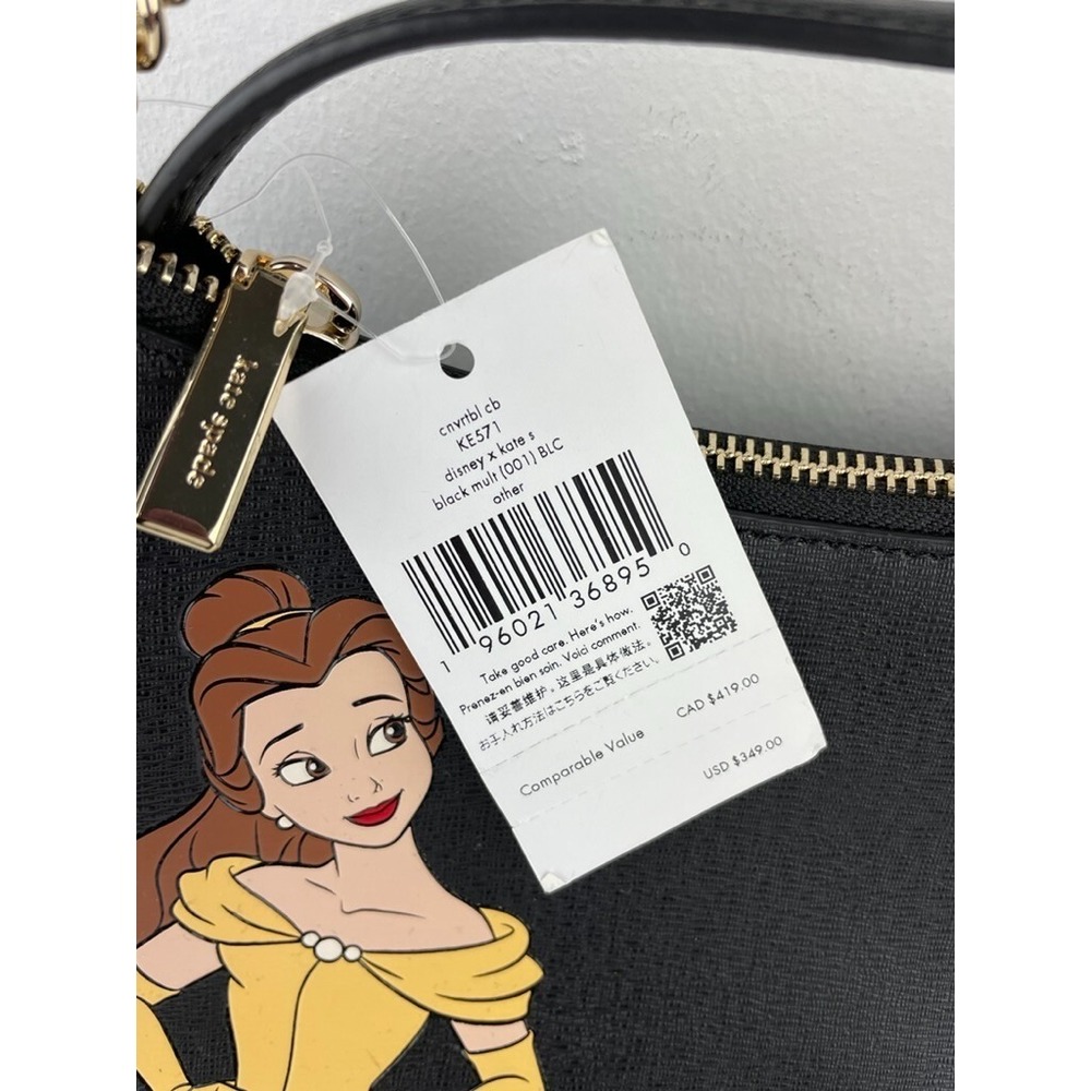 Kate Spade Disney KE571 Black Beauty and The Beast Convertible Crossbody Bag NWT - Picture 5 of 7